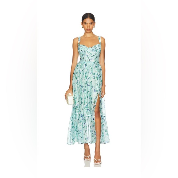 ASTR Kelby Dress XS floral green corset dress - Picture 1 of 3